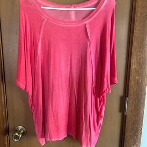 Zenana Outfitters Bright Pink Short Sleeve Tee